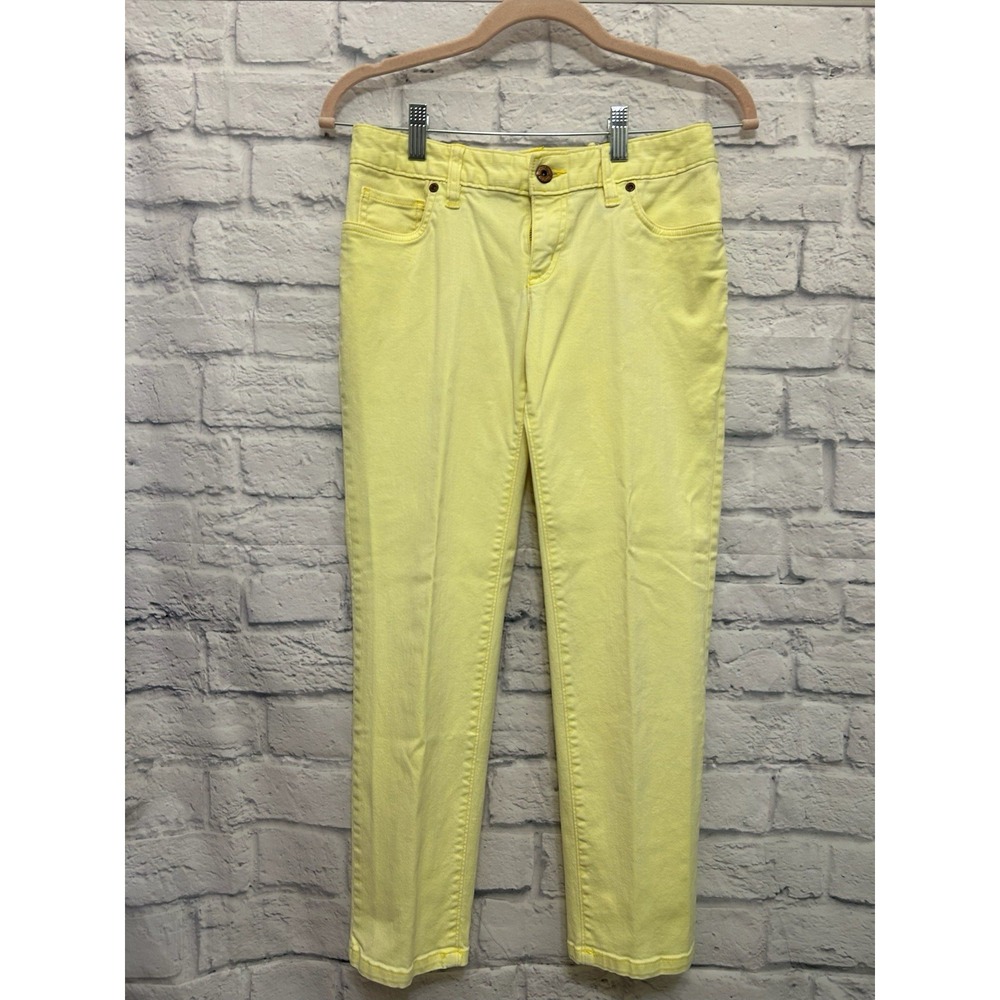 Lands End Women's Fit 1 Skinny Jeans Yellow Size 2P Smart Casual Coastal Preppy